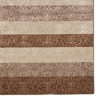 Tapis Evolution à rayures damassées 5 pi x 7 pi 6 po, beige et marron