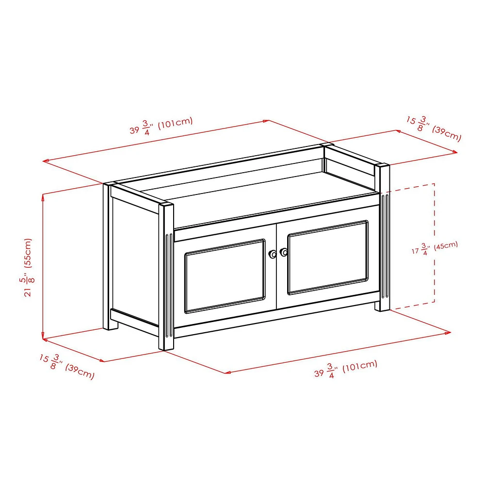 Charleston Storage Bench in Walnut Finish 94040