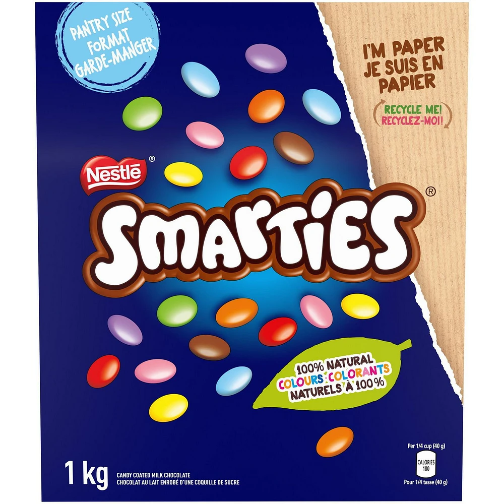 Chocolat au lait et coquille de sucre NESTLÉ SMARTIES, boîte 1 kg 1 kg