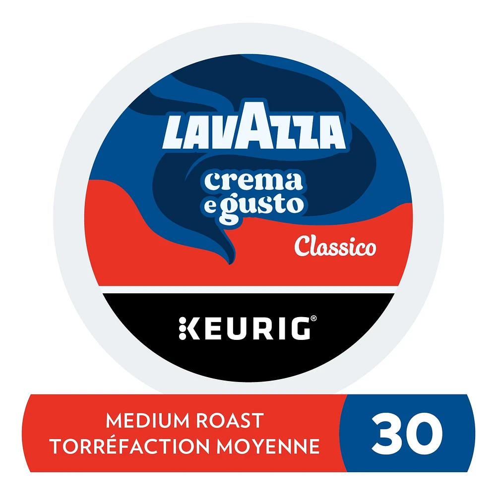 Lavazza Crema e Gusto, Medium Roast, K-Cup Coffee Pods, 30 Count