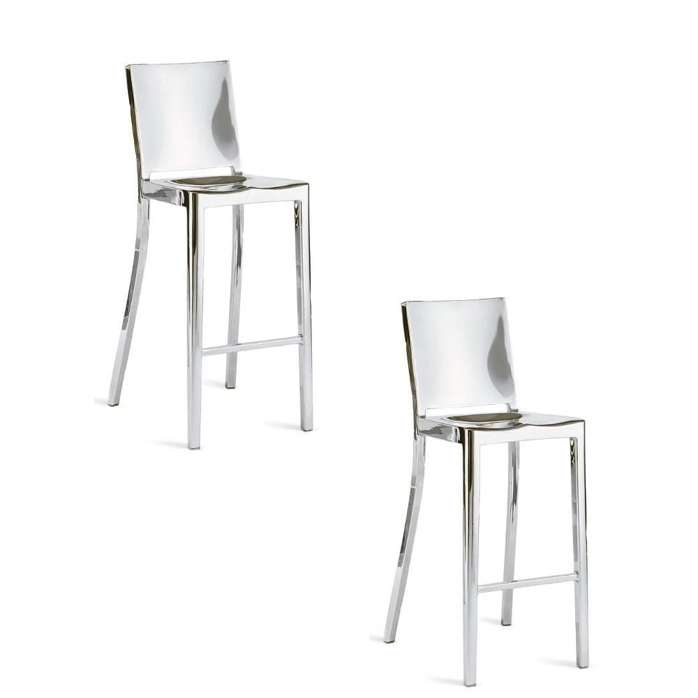 Tabouret de comptoir élégant Roxan en acier inoxydable LOT DE 2