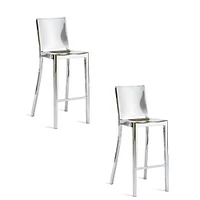 Tabouret de comptoir élégant Roxan en acier inoxydable LOT DE 2