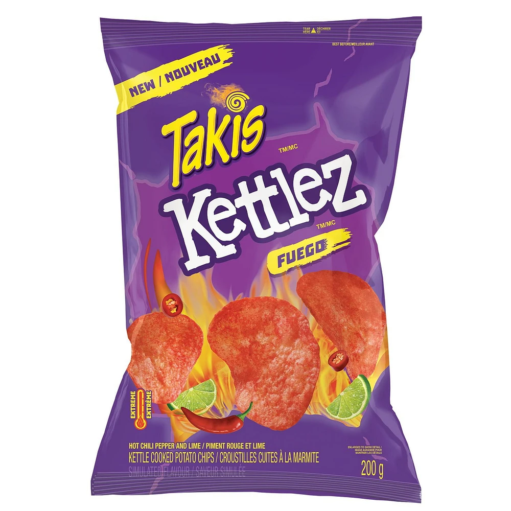 Takis Kettlez™ Fuego™ Hot Chili Pepper & Lime Flavour Potato Chips