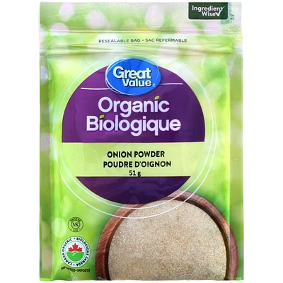 Poudre d’oignon biologique Great Value 51 g