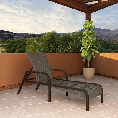 COSCO Outdoor Living, SmartWick, Patio Chaise Lounge, Dark Brown