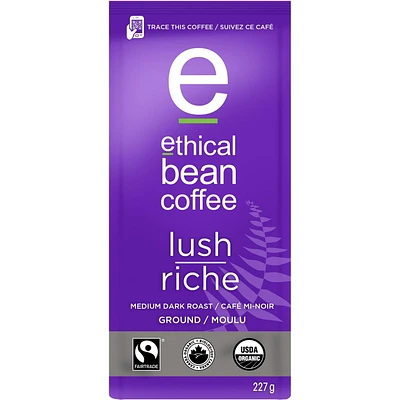 Café moulu Ethical Bean Coffee riche torréfaction mi-corsée 227g