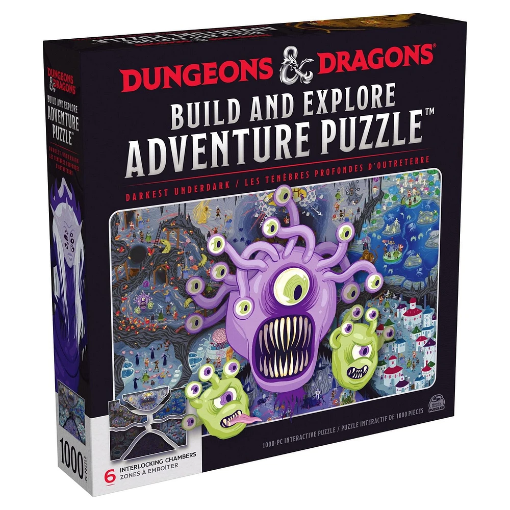 Dungeons & Dragons, Build and Explore Adventure Puzzle, puzzles DnD pour adultes, puzzle de 1 000 pièces Donjons et Dragons pour adultes et enfants à partir de 12 ans
