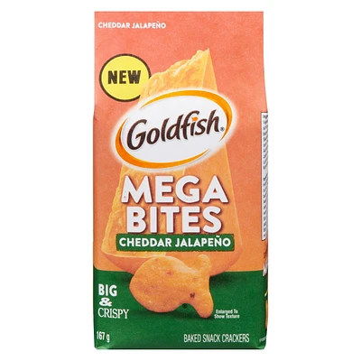 Goldfish® Mega Bites Cheddar Jalapeno Crackers 167g Bag, Goldfish Crackers 167 g