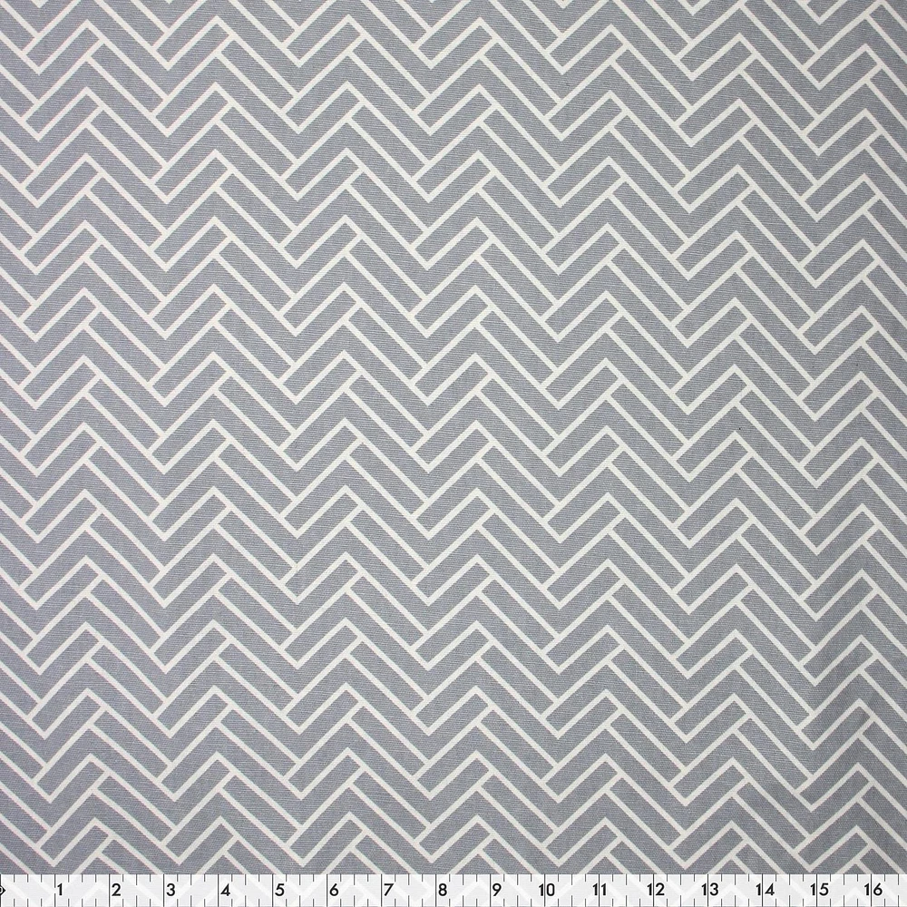Tissu pré-coupé en toile Fabric Creations en gris chevron - 42" x 72" / 1.1 m x 1.8 m