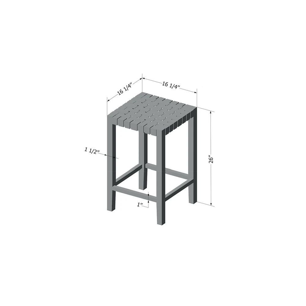 Lot de 2 tabourets en cuir tressé de la collection Balka South Shore