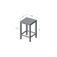 Lot de 2 tabourets en cuir tressé de la collection Balka South Shore