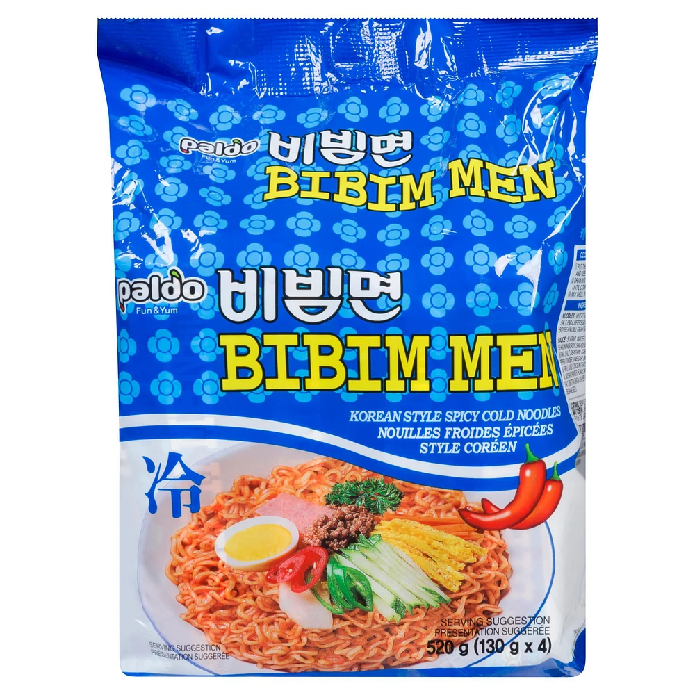 Paldo Bibim men (spicy cold noodles), 130g x 4