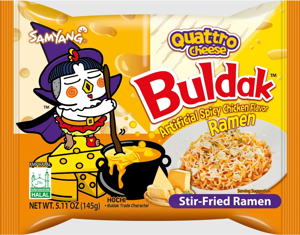 Samyang – Nouilles Buldak au Poulet Épicé (Quatre Fromage) 145g x 5