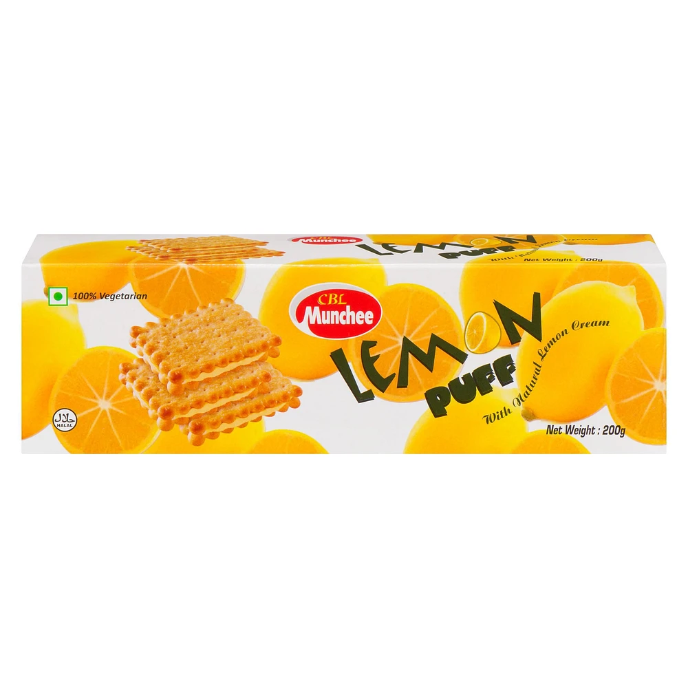 Munchee Biscuits Lemon Puff, 200g Box, Munchee Biscuits Lemon Puff, 200g Box