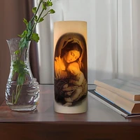 Mainstay Unscented LED Wax Pillar Candle - Virgin Mary, 3"x8"H, 5-hour timer