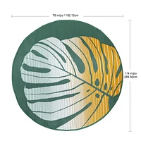 Tapis d'extérieur rond Dalecroft Leaf, 6 pi x 6 pi, polyoléfine tissée 6 pi x 6 pi MS TAPIS LEAF 6'6"