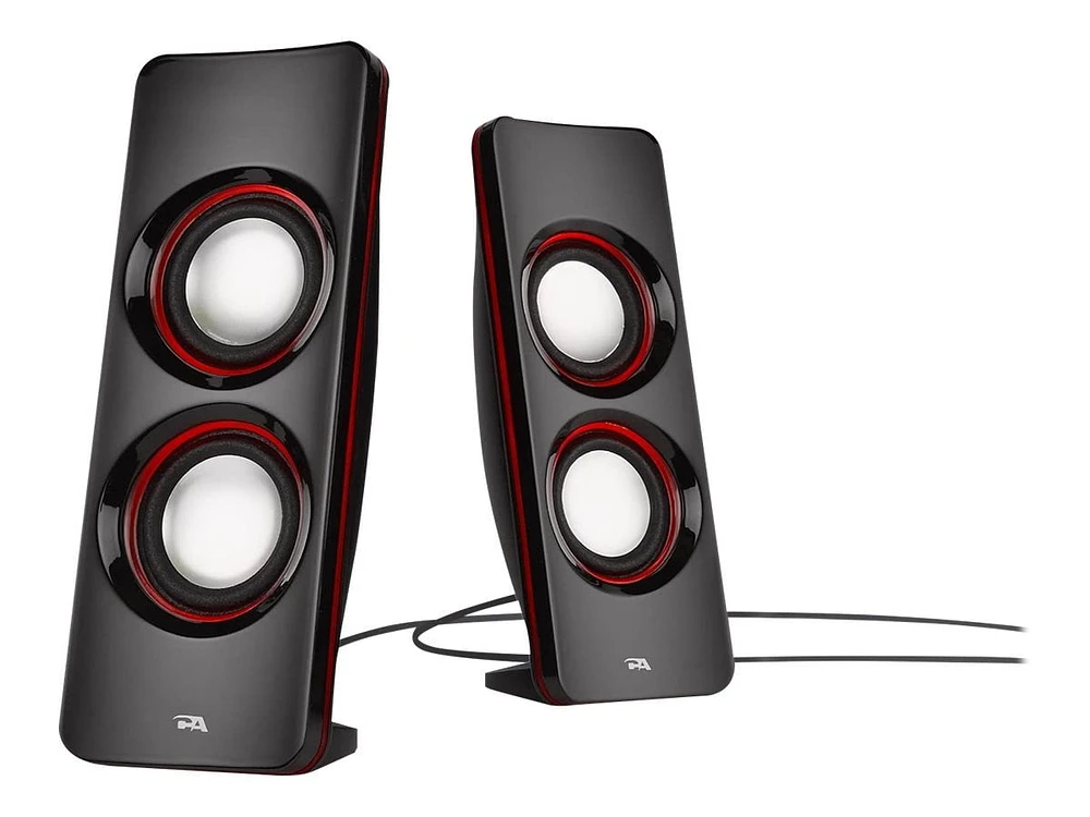 Système de haut-parleurs 3 pièces Cyber Acoustics CA-SP34BT, 32 W (total), Bluetooth, canal 2.1 avec caisson de basses et effets lumineux LED, son stéréo complet, noir