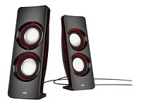 Système de haut-parleurs 3 pièces Cyber Acoustics CA-SP34BT, 32 W (total), Bluetooth, canal 2.1 avec caisson de basses et effets lumineux LED, son stéréo complet, noir