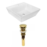 American Imaginations AI-31399 16,5 pouces W au-dessus du navire blanc de compteur pour le perçage de centre de 1 trou