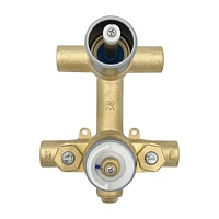 Round thermostatic valve 4-way diverter with 5 settings hand shower, Slip-on 1/2-in. spout or simultaneously and with stop