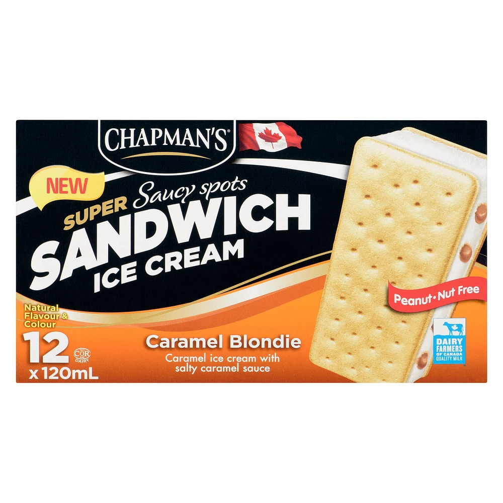 Chapman's Super Sandwich Caramel Blondie Ice Cream, 6 x 120 mL