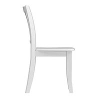 Lot de 2 chaises de salle à manger en bois massif CorLiving Dillon avec dossiers à lattes hautes - Chaises de cuisine et de salle à manger, chaises de table pour salle à manger, cuisine et salle à man
