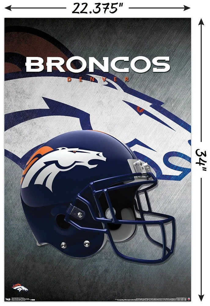 NFL Denver Broncos - Helmet 16 Wall Poster, 22.375" x 34"