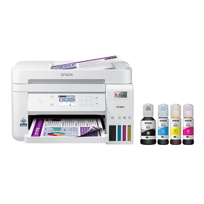 Imprimante couleur tout-en-un sans fil et sans cartouche Epson EcoTank ET-3843 à réservoirs d’encre géants EcoTank ET-3843