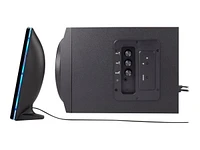 Système de haut-parleurs 3 pièces Cyber Acoustics CA-SP34BT, 32 W (total), Bluetooth, canal 2.1 avec caisson de basses et effets lumineux LED, son stéréo complet, noir