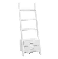 Monarch Specialties Étagère À Livres, Étagère, Étagère, Échelle, 4 Niveaux, 69"h, Bureau, Chambre À Coucher, Stratifié, Blanc, Contemporain, Moderne