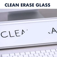 Bloc de bureau en verre Desktop Glass effaçable à sec, 18 po X 6 po