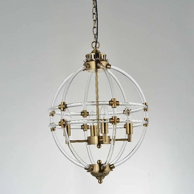 PENDENTIF RICHMOND<br>Suspension en acier et acrylique fini laiton H24"x D17"