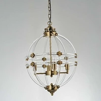 PENDENTIF RICHMOND<br>Suspension en acier et acrylique fini laiton H24"x D17"
