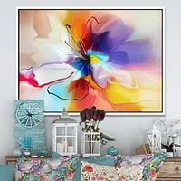 Designart Fleur créative en plusieurs couleurs ART MURAL À CADRE FLOTTÉ