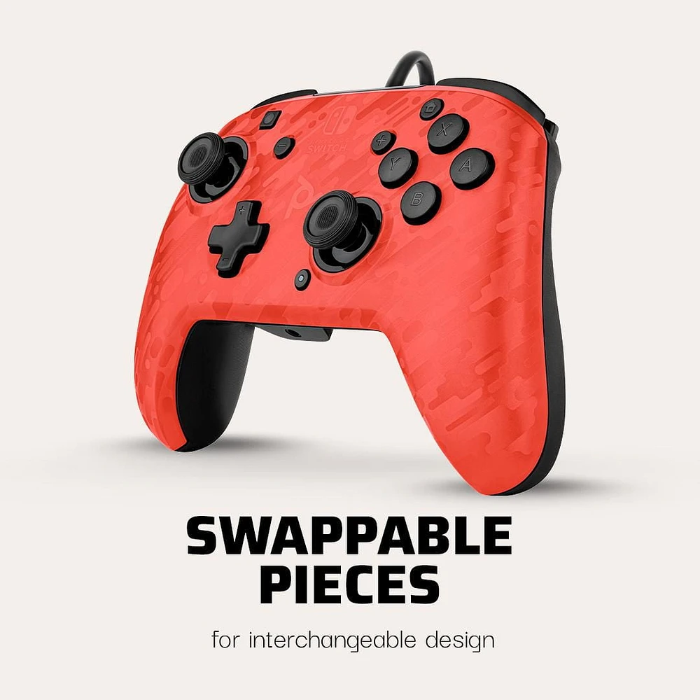 Manette avec fil audio Faceoff™ Deluxe+  pour Nintendo Switch- Camouflage Rogue