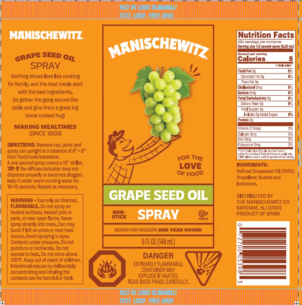 Manischewitz Spray Cooking Grapeseed Oil KPY