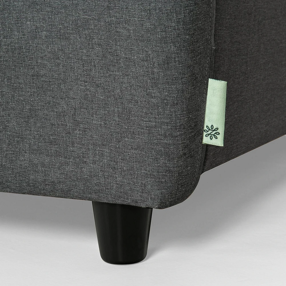 Zinus Ricardo 3-Seat Upholstered Sofa Couch with Tufted Cushions, Dark Grey