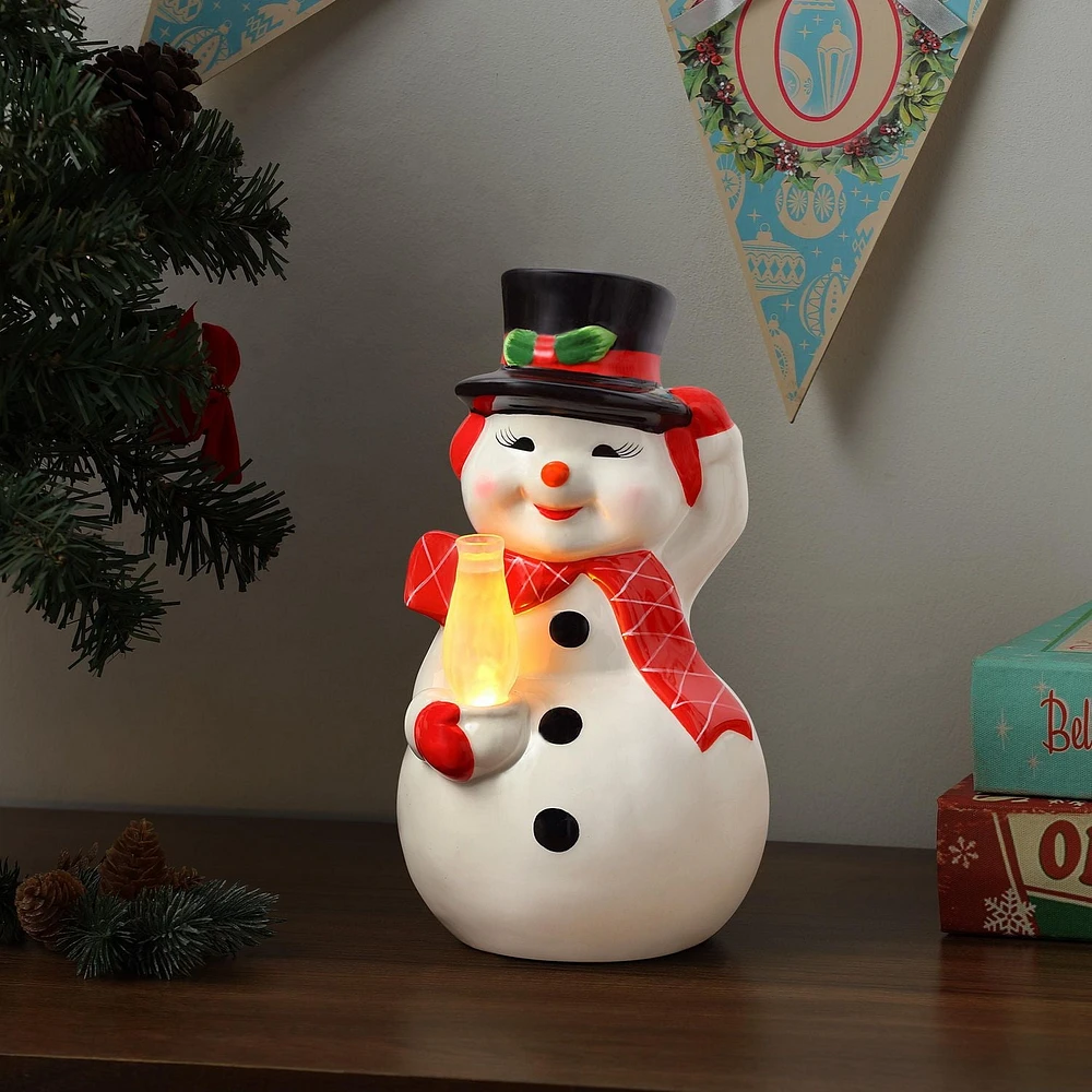 Figurine de bonhomme de neige nostalgique Mr. Christmas de 9 po