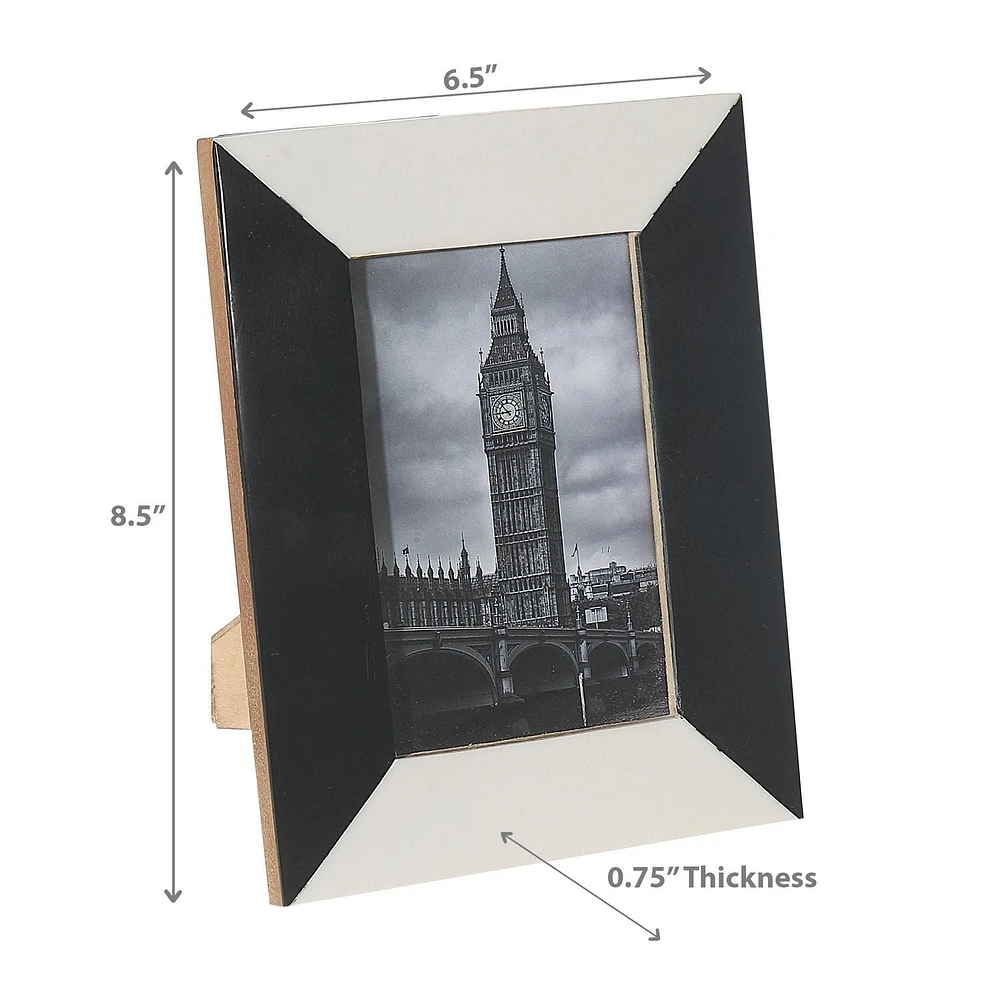 4X6 Black & White Inlay Photo Frame