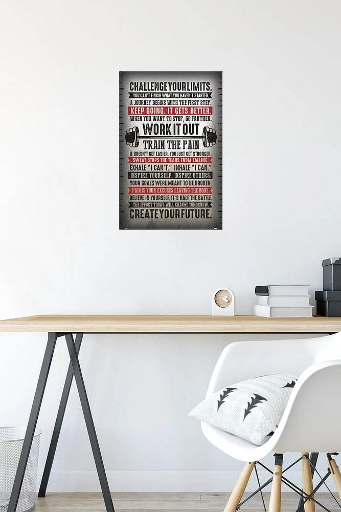 Challenge Your Limits Wall Poster, 14.725" x 22.375"