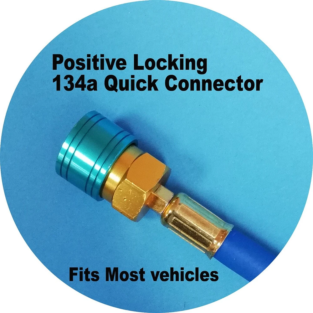 DURACOOL® 134a Charge Hose with Can Tap, Pressure Gauge & Quick Connect., 134a CHGE HOSE GAUGE CONNECT