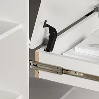 South Shore, Tiara collection, Loft Bed with Desk Pure White