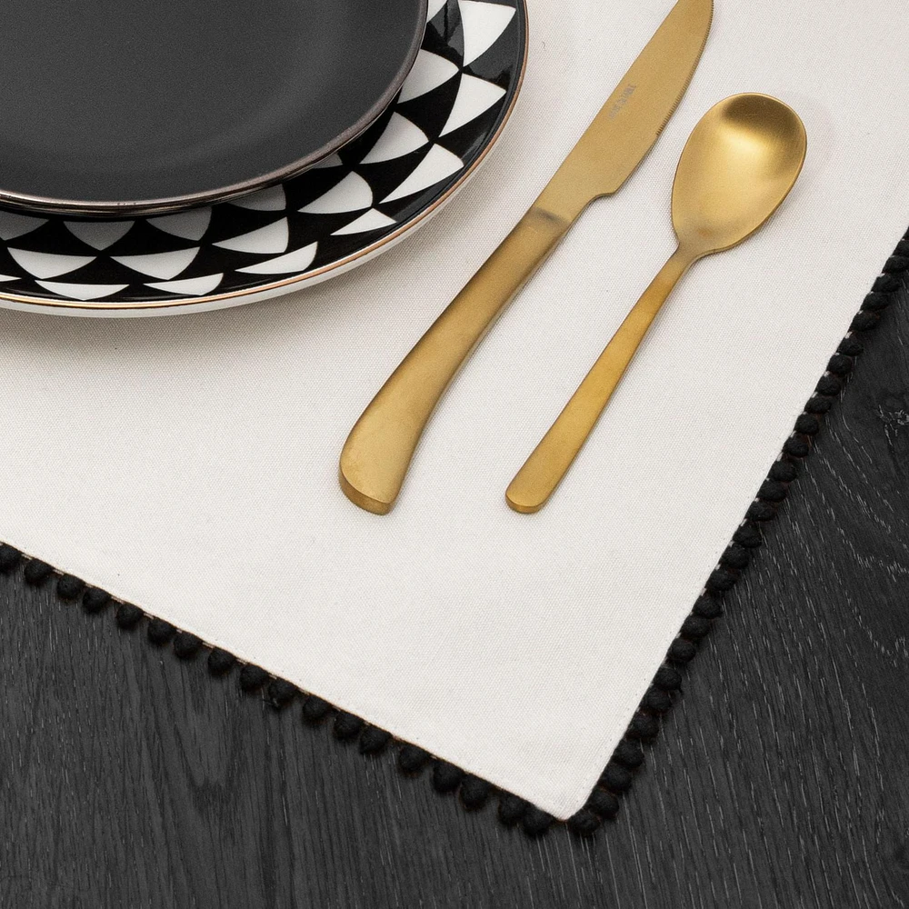 Thyme & Table Placemat, White Pom, Textiles