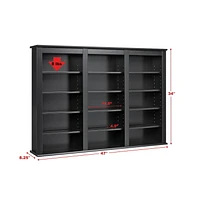 Prepac 47 in W x 34 in H x 8.25 in D Triple Wall Mounted Storage