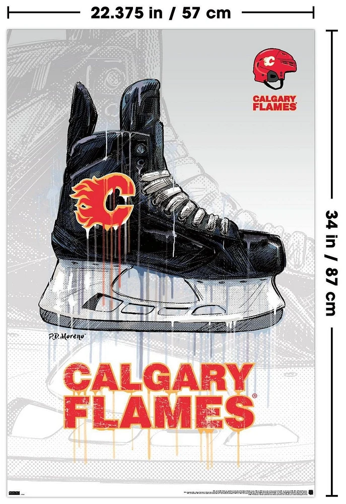 NHL Calgary Flames - Drip Skate 21 Wall Poster, 22.375" x 34"