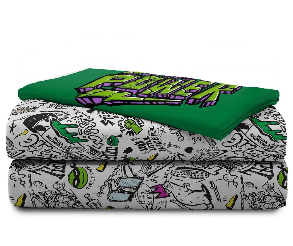 Les Tortues Ninja Ensemble de Draps 3-Pièces pour Lit 1 Place Pour Lit 1 Place