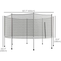 Soozier 14ft Frence Replacement Round Trampoline Enclosure（Net Enclosure Only）