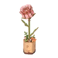 Rokr 3D Wooden Puzzle Pink Rose Flower Bouquet DIY