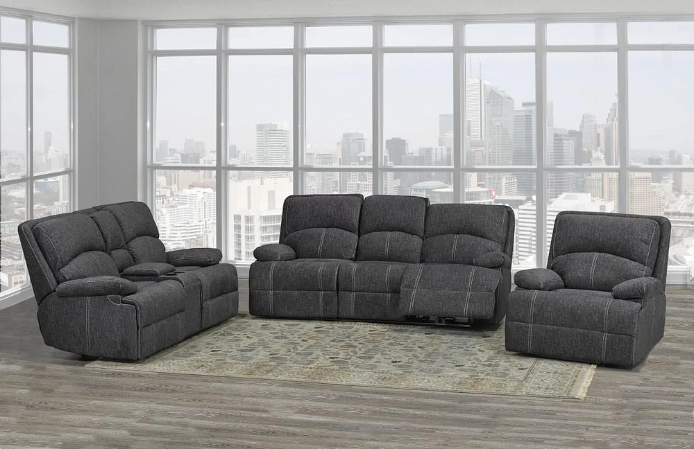 Caera Recliner Loveseat, Grey