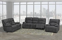 Caera Recliner Loveseat, Grey
